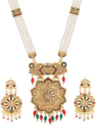 Rhosyn Brass, Stone, Mother of Pearl, Alloy Gold-plated Multicolor Jewellery Set(Pack of 1)