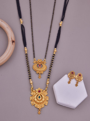 house of common Brass Gold-plated Gold Jewellery Set(Pack of 3)