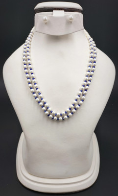 kashvi pearls and jewellers Mother of Pearl Silver White Jewellery Set(Pack of 1)