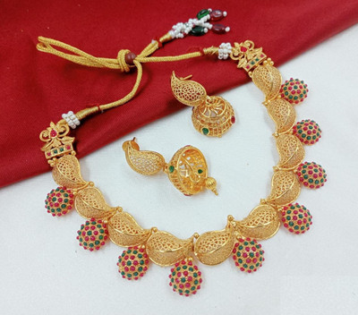 SUNDHA CREATION Alloy Gold-plated Gold Jewellery Set(Pack of 1)