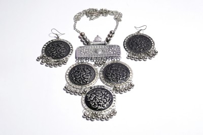 JAWALRY JUNCTION Oxidised Silver, Alloy Black, Silver Jewellery Set(Pack of 1)