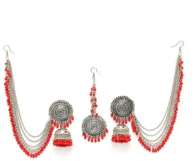 Ruhi Brass Black, Red Jewellery Set(Pack of 1)