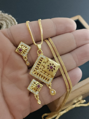 Treeneral Brass Gold-plated Gold Jewellery Set(Pack of 3)