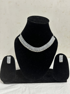 V.V. Sons Brass, Alloy Silver White Jewellery Set(Pack of 2)
