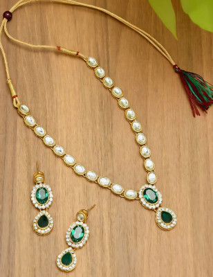 RAUNAK CREATION Alloy Gold-plated Green, Gold Jewellery Set(Pack of 1)