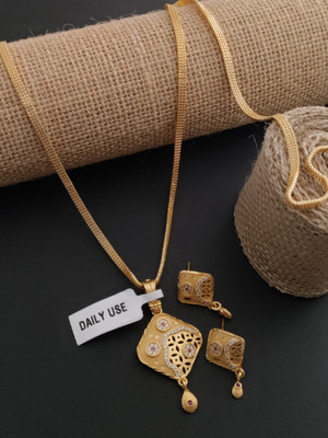 Treeneral Brass Gold-plated Gold Jewellery Set(Pack of 2)