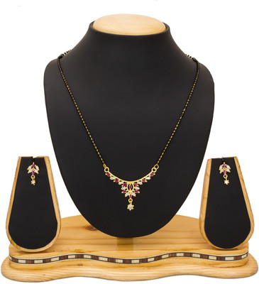 AADITA Alloy Gold-plated Black, Gold Jewellery Set(Pack of 1)