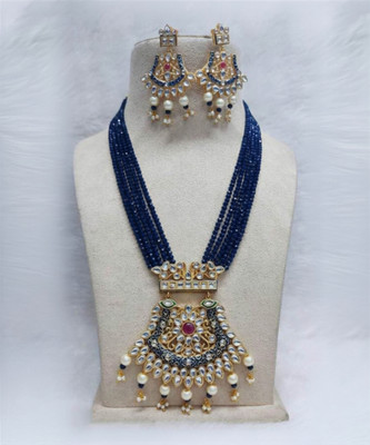 Dsara Creations Alloy Gold-plated Blue Jewellery Set(Pack of 1)