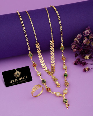 Jewel WORLD Brass, Copper Gold-plated Gold, Black Jewellery Set(Pack of 3)