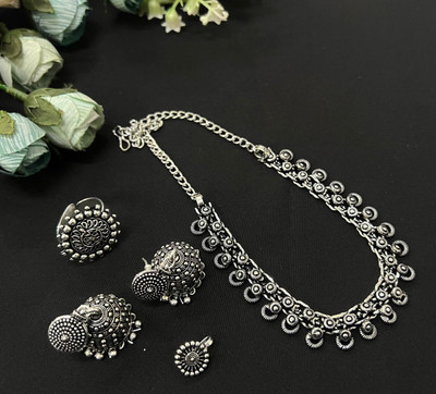 Aashika jewels Brass Silver Jewellery Set(Pack of 4)