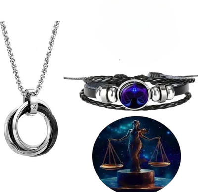 Elanora Jewels Alloy Sterling Silver Black Jewellery Set(Pack of 2)