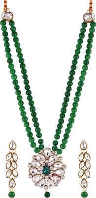 Padmavati Bangles Alloy Gold-plated Green Jewellery Set(Pack of 1)