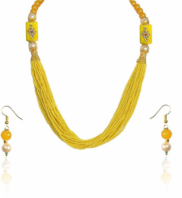 Nivaan Brass Gold-plated Yellow Jewellery Set(Pack of 1)