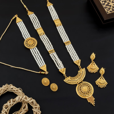 PARTICIAO Alloy Gold-plated Gold Jewellery Set(Pack of 2)