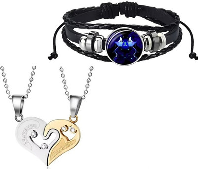 Elanora Jewels Alloy Sterling Silver Gold Jewellery Set(Pack of 2)