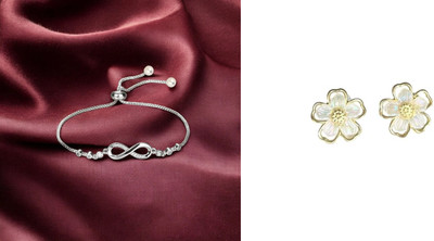 SKG Fashions Alloy Silver Jewellery Set(Pack of 2)