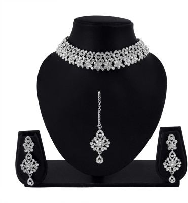 AK JEWEL STORES Alloy Rhodium White Jewellery Set(Pack of 1)