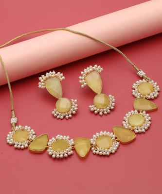 SOHI Alloy Gold-plated Yellow Jewellery Set(Pack of 1)