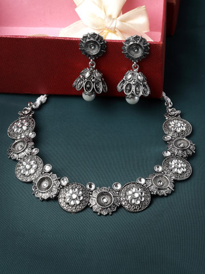 Adiva Alloy Silver Silver Jewellery Set(Pack of 2)