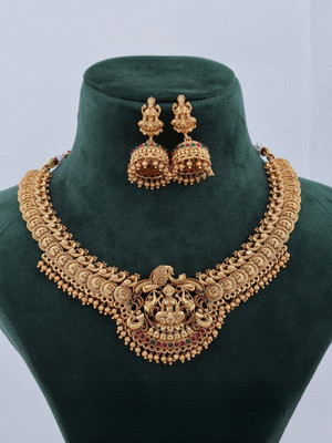 RUJVE JEWELLERY Brass, Copper Gold-plated Gold Jewellery Set(Pack of 1)