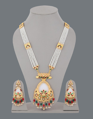 Rhosyn Brass, Stone, Mother of Pearl, Alloy Gold-plated Multicolor Jewellery Set(Pack of 2)