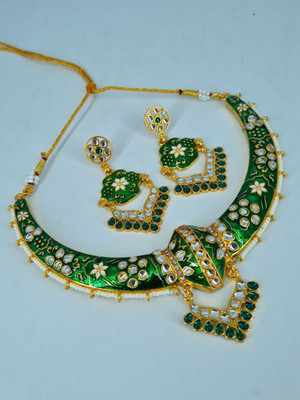 Fabuza Alloy Green Jewellery Set(Pack of 1)