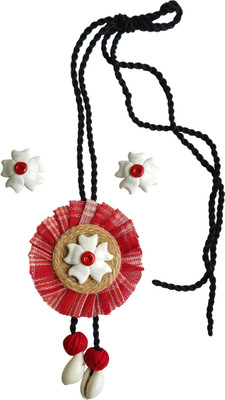 DebapriyaPC Clay White, Red Jewellery Set(Pack of 3)