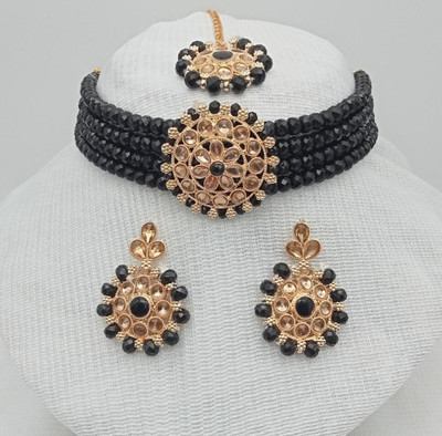 house of common Alloy Gold-plated Black, Gold Jewellery Set(Pack of 3)