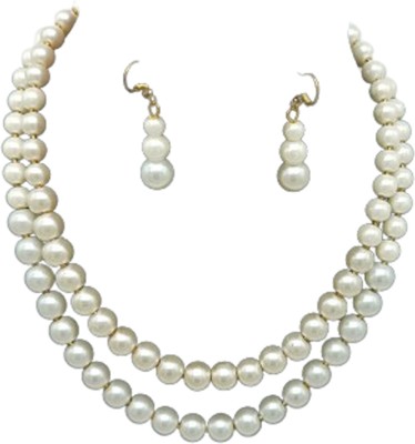 Zooni Collections Mother of Pearl White Jewellery Set(Pack of 1)