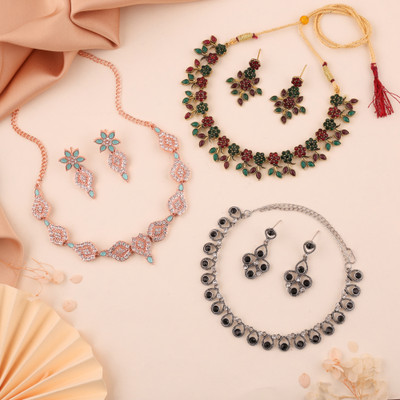 Alasca Brass Gold-plated Rose Gold, Gold Jewellery Set(Pack of 3)