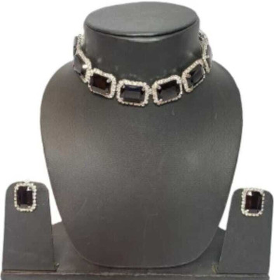 JEWELFY Brass Gold-plated Black Jewellery Set(Pack of 1)