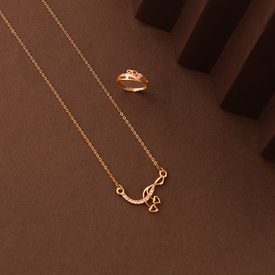Alasca Brass Gold-plated White, Rose Gold Jewellery Set(Pack of 2)