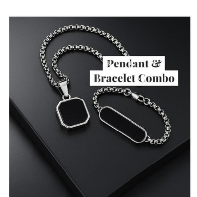 Rgulus Alloy Rhodium Silver, Black Jewellery Set(Pack of 2)