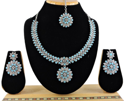 VATSALYA creation Alloy Gold-plated Turquoise Jewellery Set(Pack of 1)