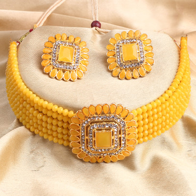 SHREE MK JEWELLERS Alloy Gold-plated Yellow Jewellery Set(Pack of 1)