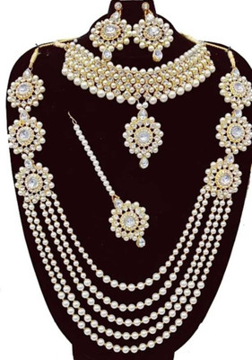 house of common Mother of Pearl Gold-plated White Jewellery Set(Pack of 1)