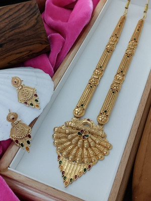 EvoraJewel Brass Gold-plated Gold Jewellery Set(Pack of 1)