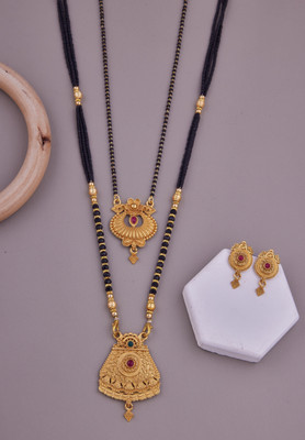 house of common Brass Gold-plated Gold Jewellery Set(Pack of 3)