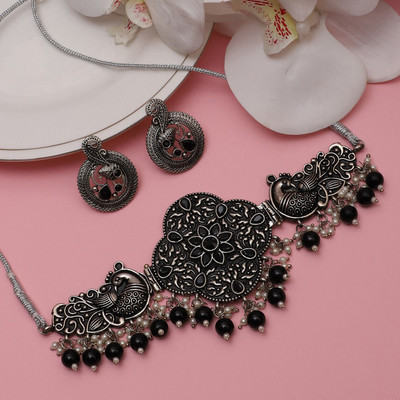 Bhagya Lakshmi Alloy Black Silver Black Jewellery Set(Pack of 1)
