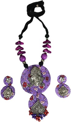 Soundarya boutique Resin, Oxidised Silver Purple, Silver Jewellery Set(Pack of 1)