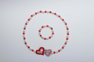 Daizy Mother of Pearl Red Jewellery Set(Pack of 2)
