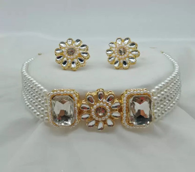 CATALYST Mother of Pearl Gold-plated White Jewellery Set(Pack of 1)