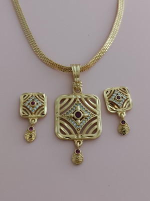 Bhagavati creation Brass Gold-plated Gold Jewellery Set(Pack of 1)