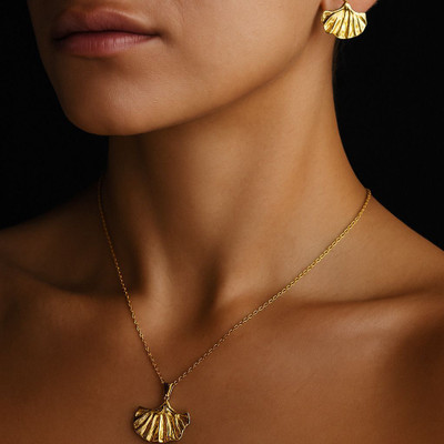 blingjewels Stainless Steel Gold-plated Gold Jewellery Set(Pack of 1)