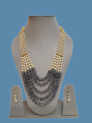 Dreamish Imitation Mother of Pearl Gold-plated Grey, White Jewellery Set(Pack of 2)