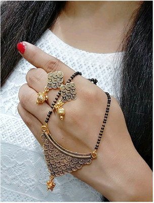 Bhagya Lakshmi Alloy Gold-plated Gold, Black Jewellery Set(Pack of 1)