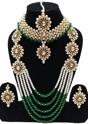 GHAZI COLLECTIONS Alloy Gold-plated Green Jewellery Set(Pack of 1)