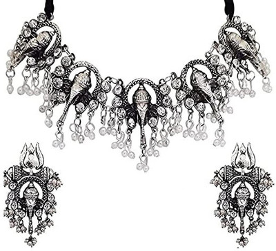 Ruhi Alloy Silver Jewellery Set(Pack of 1)