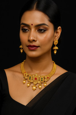 APGIFTS Alloy Gold Jewellery Set(Pack of 1)
