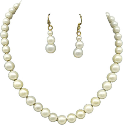 Zooni Collections Mother of Pearl White Jewellery Set(Pack of 1)